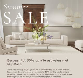 Tot 30% korting op alle artikelen met MijnBolia
