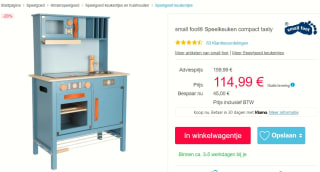 Small Foot - Houten Kinderkeuken Blauw, 7dlg. voor €114,99 bij Pinkorblue