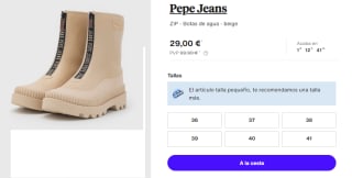 Botas de Agua para Mujer Pepe Jeans ZIP por 29€