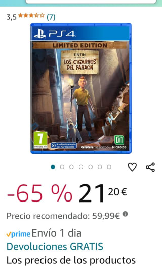 Tintín Reporter: Los Cigarros del Faraón PS4 por 21,20€.