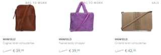 20% korting op alle nieuwe tassen bij Manfield