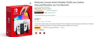 Nintendo Switch (OLED) voor €260 bij Amazon