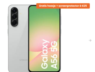 Samsung Galaxy A56 5G - 128GB - Awesome Light Gray met gratis hoesje en screenprotector voor €349 bij joeps