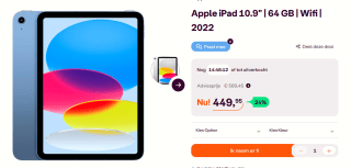 Apple iPad 2022 WiFi 64GB voor €449 bij Ibood
