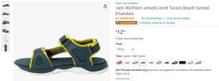 Jack Wolfskin Taraco Beach kindersandalen voor €12,50 bij Amazon
