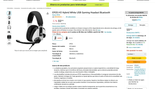 EPOS H3 Hybrid White USB Gaming Headset Bluetooth por solo 55,99€