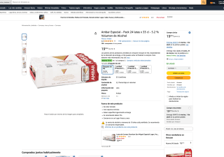 2 Ambar Especial Pack 24 latas x 33 cl 5.2 % Volumen de Alcohol Total 48 latas La unidad 0,51€