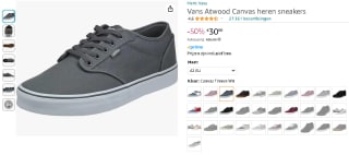 Vans Atwood Canvas heren sneakers voor €30 bij Amazon