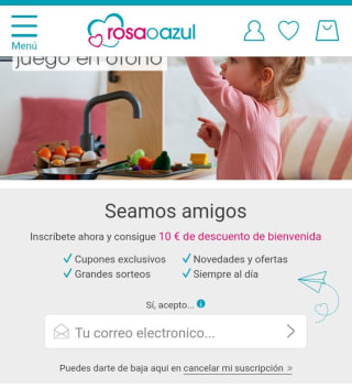 10€ descuento para tu primera compra de 80€ en Rosaoazul