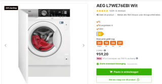 AEG L7WE76EBI - 7000 serie - Inbouw was-droogcombinatie met gratis Paris XL cadeaubon t.w.v. €100,voor €959,20 bij Expert