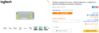 Teclado Logitech Pop Keys por $1,069 en CyberPuerta
