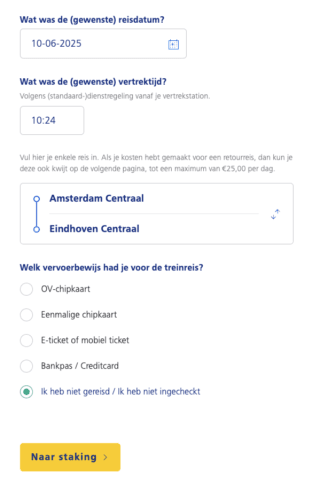 Claim €25 schadevergoeding bij NS (ook vandaag)