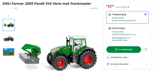 SIKU Fendt 942 Vario met maaier 1:50 voor €12,99 bij Smythstoys