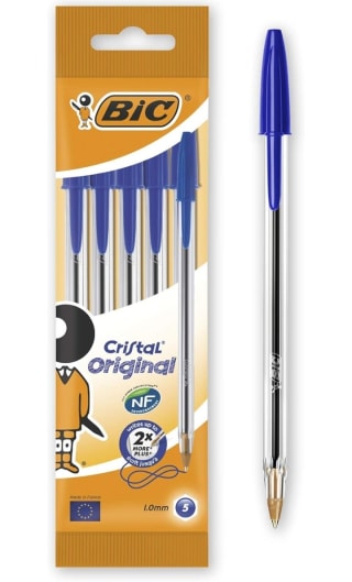 Bic Cristal Original Bolígrafos Blíster de 5 Unidad azul por 1,75€.