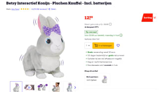 Betsy Interactief Konijn knuffel voor €12,99 bij Bol