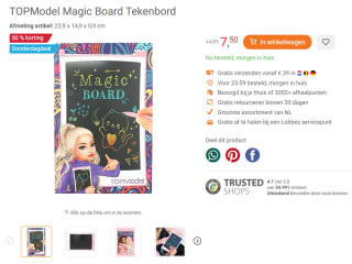 TOPModel Magic Board Tekenbord voor €7,50 bij Lobbes
