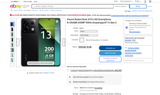 Smartphone Xiaomi Redmi Note 13 Pro 5G 8GB 256GB por 299€