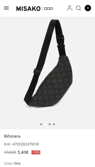 Riñonera gris desde Misako por 5,40€.