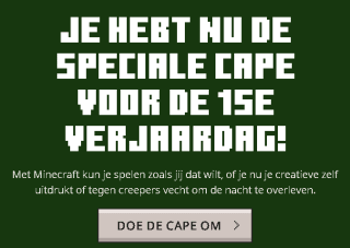 Gratis creeper cape voor Minecraft