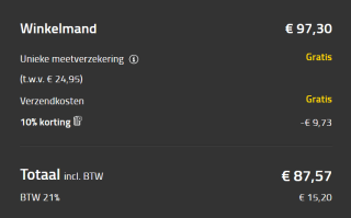 10% korting + gratis verzending op je bestelling bij Veneta