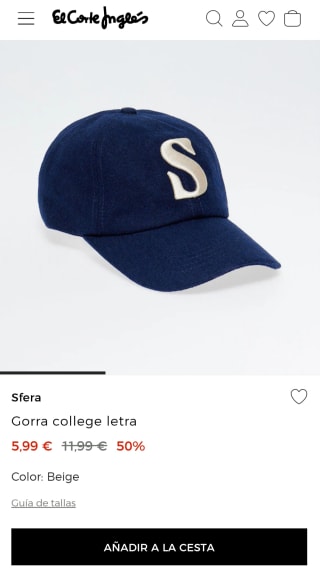 Gorra con letra marca Sfera por 5,99€