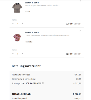 Otrium sale met tot 60% korting op Scotch & Soda: + €10 of 20% extra korting dmv codes