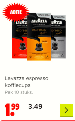 Lavazza espresso koffiecups Pak 10 stuks voor €1,99 bij Dirk