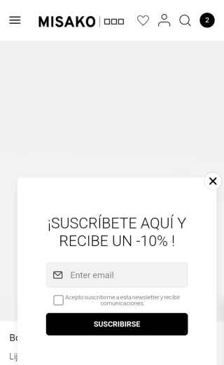 -10% por suscribirnos a la Newsletter de Misako.