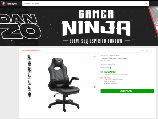 Cadeira Gamer da Ninja, modelo Night Preto - R$ 699,90
