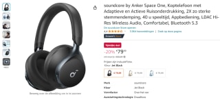 Anker Soundcore Space One noise cancelling koptelefoon voor €79,99