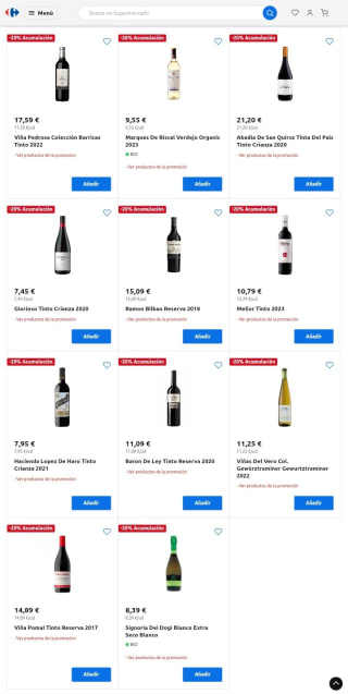 -20% de Acumulación Club en estos Vinos desde Carrefour.