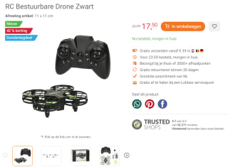 RC Bestuurbare Drone Zwart voor €17,50 bij Lobbes
