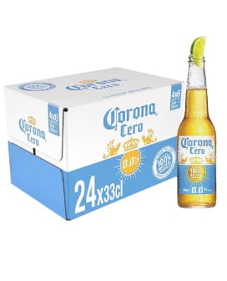Pack de 24 botellas x 33 cl de Corona 0.0% Vol. de Alcohol por 19.94€
