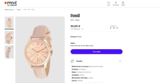 Reloj de cuarzo de acero inoxidable - Rosa dorado marca Fosil por 50€