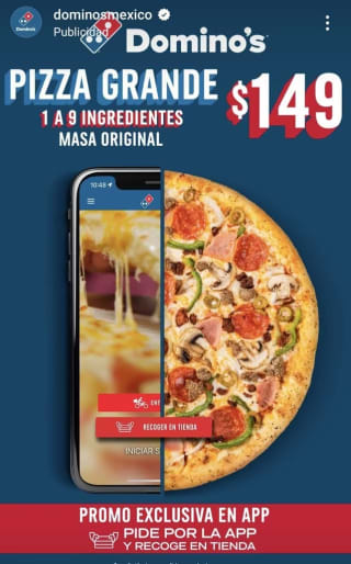 Pizza Grande Hasta 9 Ingredientes por $149 en Domino's