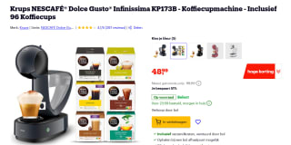 Krups Nescafe Dolce Gusto Infinissima Cosmic Grey + 96 Capsules voor €48,99 bij Bol