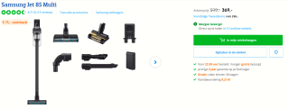 Samsung Jet 85 Multi steelstofzuiger voor €294 na cashback bij Coolblue