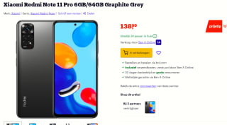 Xiaomi Redmi Note 11 4G 128GB Grijs voor €138.99 bij Bol.com