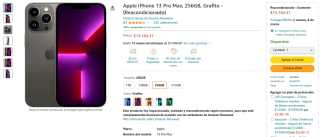 iPhone 13 Pro Max 256GB Reacondicionado por $13,184 en Amazon