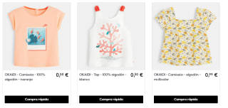 Ropa de niñ@s y mujer desde solo 0,50€ marca OKAIDI y calzado por 0,99€