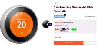 Google Nest Learning Thermostat V3 voor €169 bij Ibood