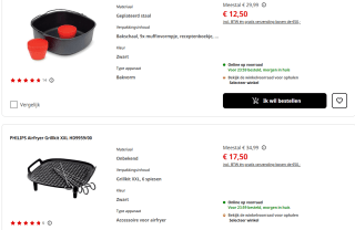 Tot 50% korting op diverse airfryer accessoires van Philips bij de Mediamarkt