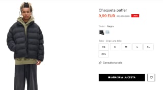 Chaqueta puffer para Hombre por solo 9.99€