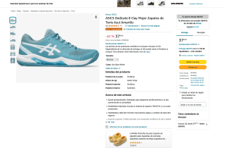 Zapatillas ASICS Dedicate 8 Mujer por solo 37,45€