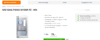 MSI MAG PANO M100R PZ White - Microtowermodel voor €78 bij Paradigit