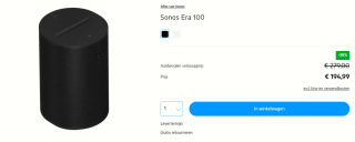 Sonos Era 100 Zwart voor €189,95 voor KPN klanten via KPN tink