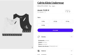 Pack 2 Bralette marca Calvin Klein por 13,95€