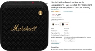 Marshall Willen - Bluetooth Speaker - Zwart & Metaal voor €79,16 bij Amazon