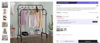 Perchero Estanteria Metalico portátil por 26,06€ (9,63€ nuevo usuario)