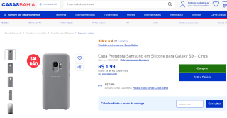 Capa Protetora para Samsung Galaxy s9 em Silicone - R$ 1,99